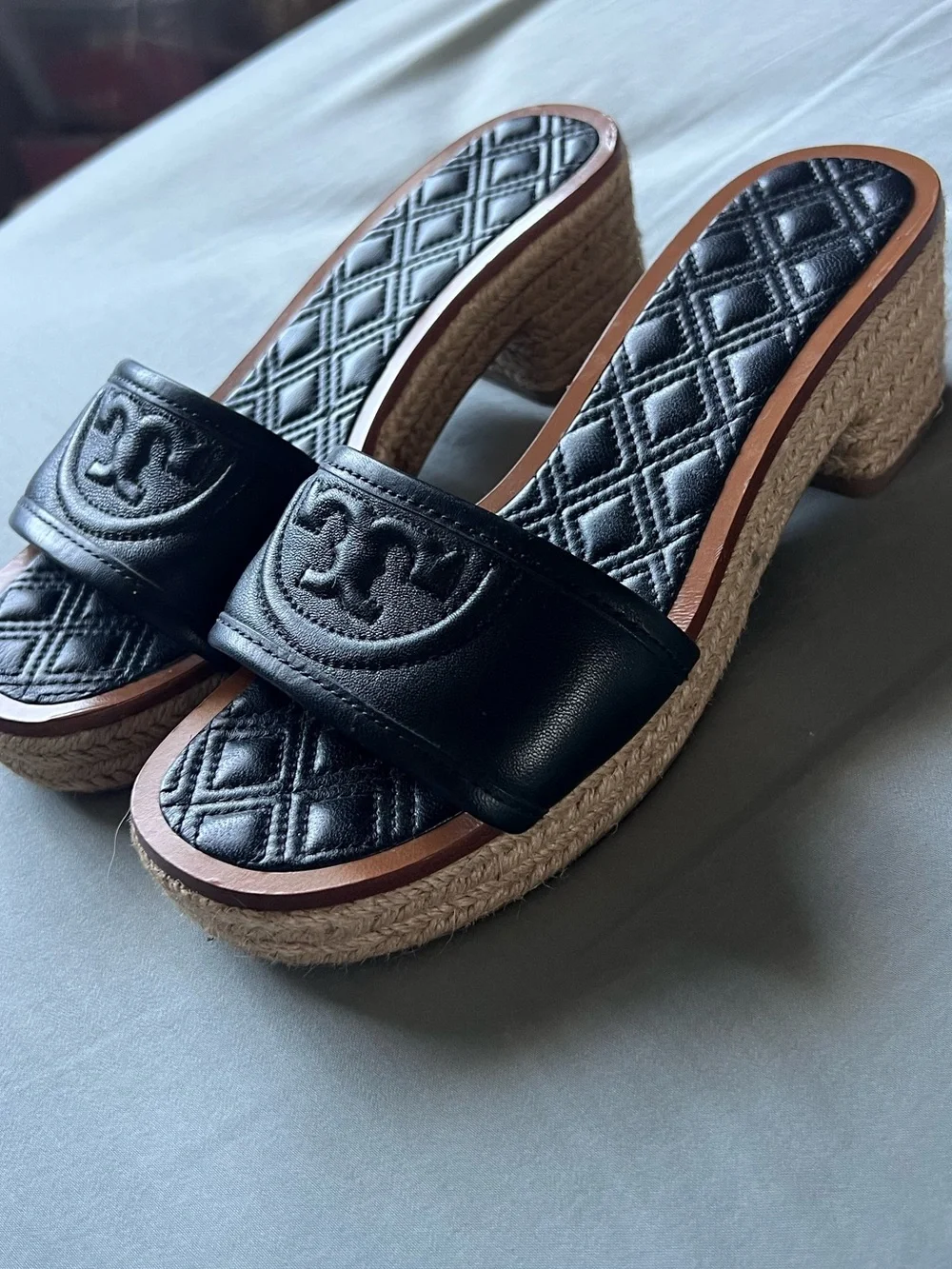 Tory Burch Black Slide Wedge Sandals 5.5 US